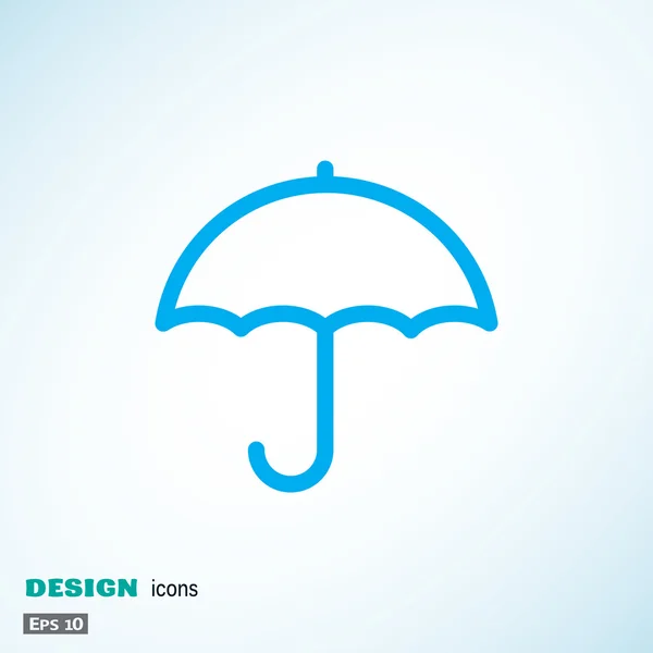 Enkel disposition paraply spindelväv ikonen — Stock vektor