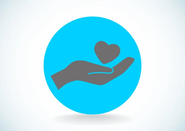 Kalp üzerinde el ile sağlık kavramı — Stok Vektör