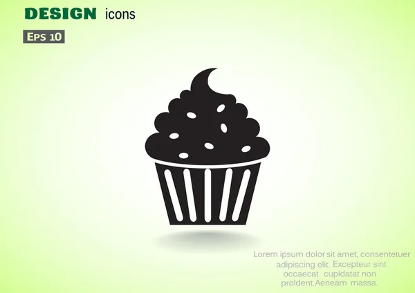 Cupcake postre icono web — Archivo Imágenes Vectoriales