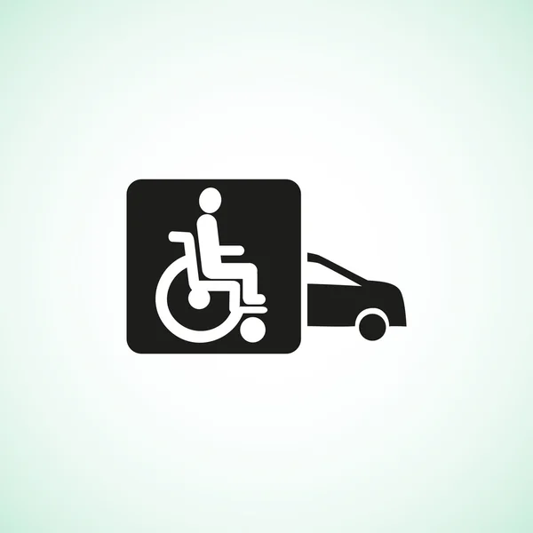 Handicap in auto-pictogram — Stockvector