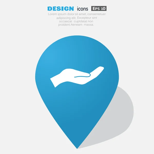 Pidiendo icono web mano — Vector de stock