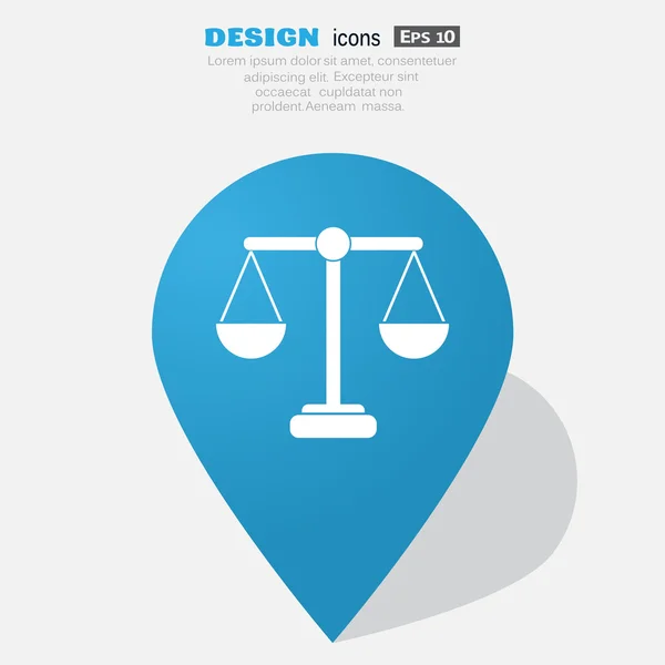 Escalas de justicia icono web simple — Archivo Imágenes Vectoriales