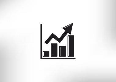Yükselen grafik basit web simgesi