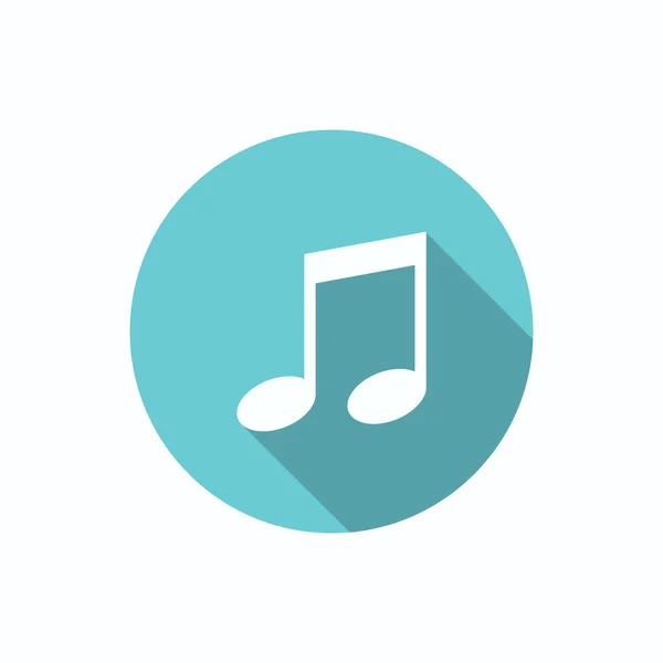 Music web icon with note — Stock Vector