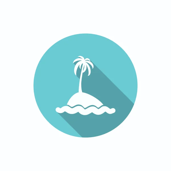 Ilha exótica com palmeira — Vetor de Stock