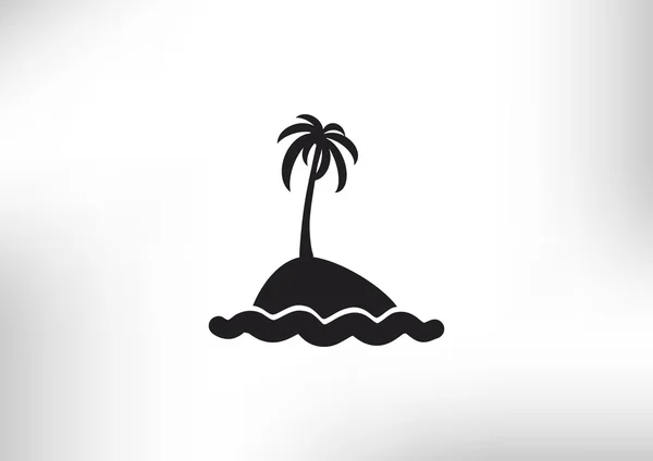 Exotische Insel mit Palme — Stockvektor