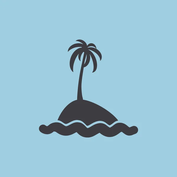 Exotic island with palm tree — Stock Vector