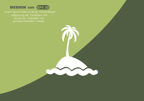 Isla exótica con palmera — Vector de stock