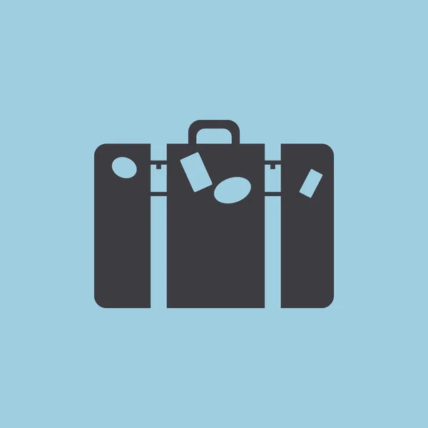 Toeristische koffer eenvoudige web pictogram — Stockvector