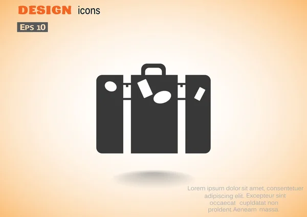 Turist bavul basit web simgesi — Stok Vektör