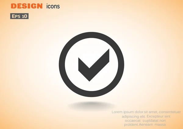 Marque el símbolo en el icono web círculo — Vector de stock
