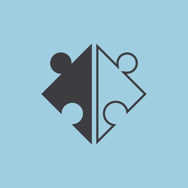 Elemento Puzzle semplice icona web — Vettoriale Stock