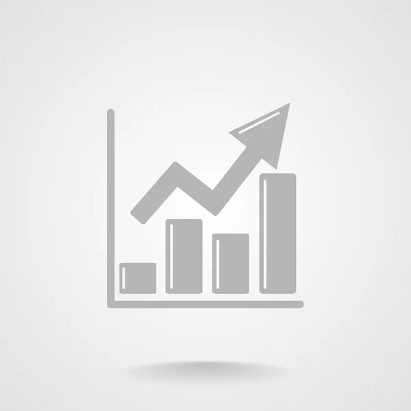 Grafico crescente semplice icona web — Vettoriale Stock