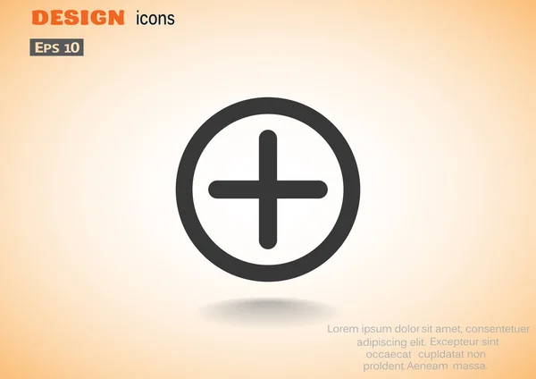 Sencillo símbolo más icono web — Archivo Imágenes Vectoriales