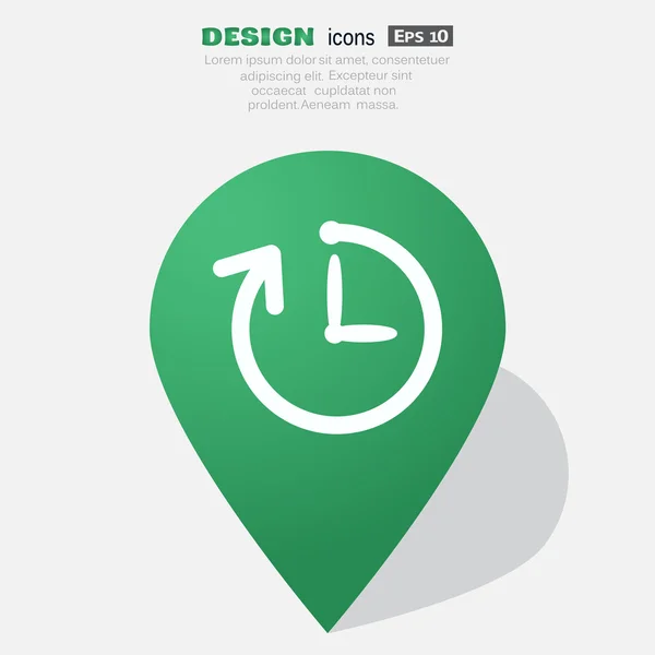 Reloj simple con icono de flecha redondeada — Archivo Imágenes Vectoriales