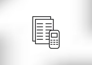 Kağıtları cep telefonu basit web simgesi ile