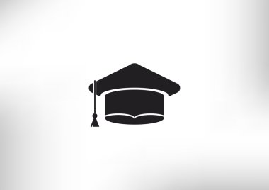 Akademik şapka basit web simgesi