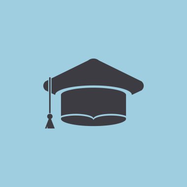 Akademik şapka basit web simgesi