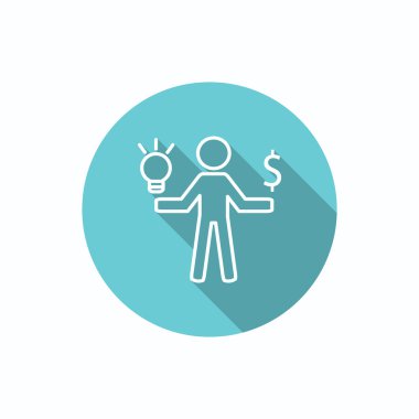 Işık ve dolar simgesi olan insan