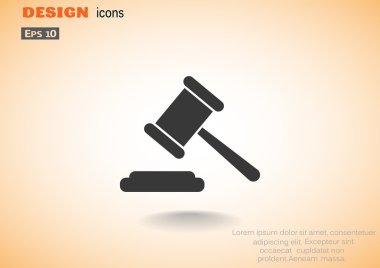 Açık artırma çekiç basit web simgesi