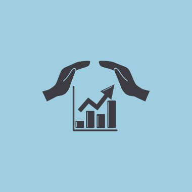 Eller simgesini içeren yükselen grafiği