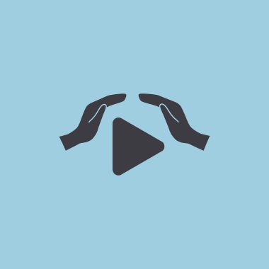 Oyun düğmesi ve eller simgesini