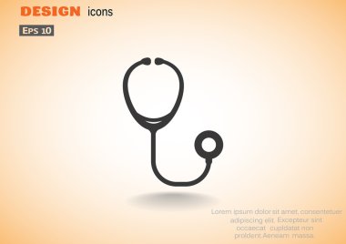 Stetoskop basit web simgesi