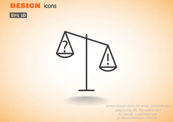 Schalen van Justitie eenvoudige web pictogram — Stockvector