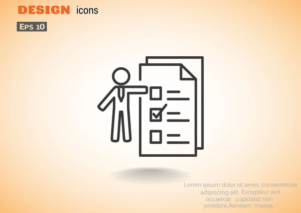 Menselijke met takenlijst web pictogram — Stockvector