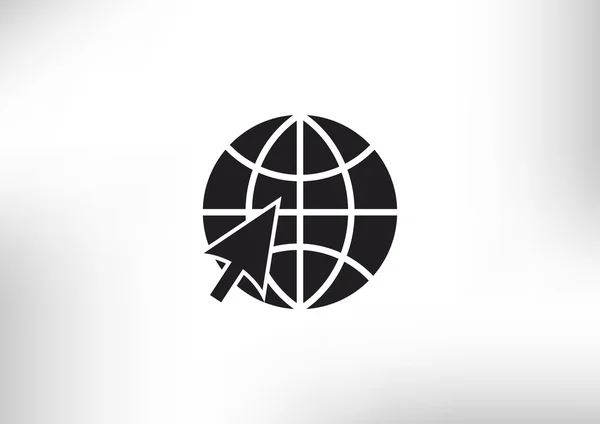 Simbolo del mondo e icona web freccia — Vettoriale Stock