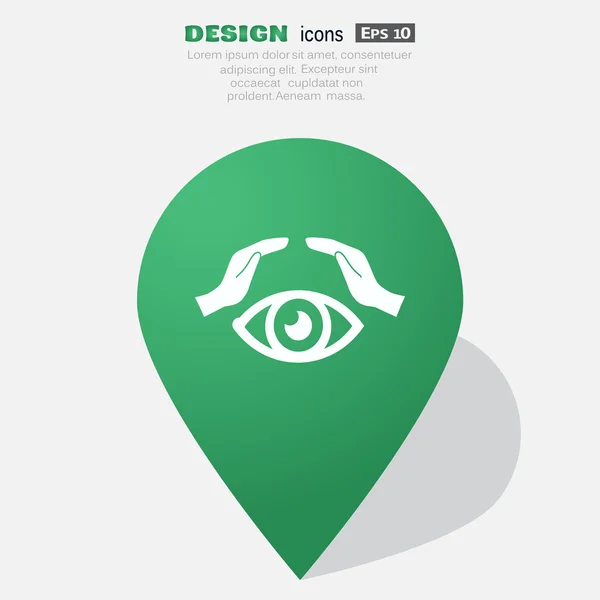 Lidské oko a ruce web ikony — Stockový vektor