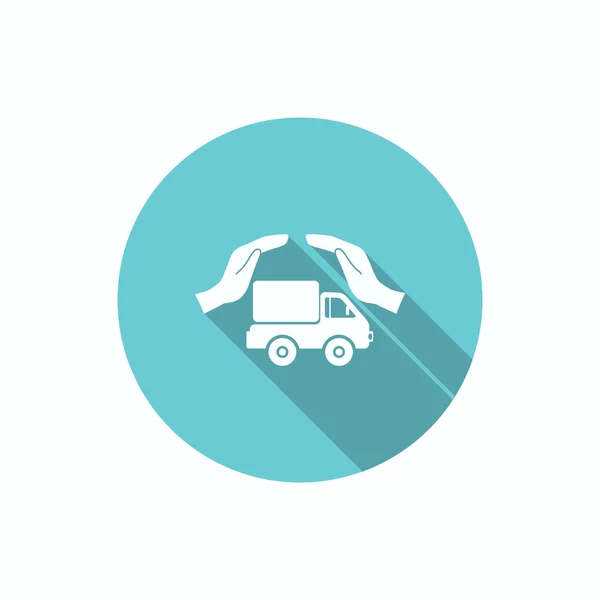 Truck with hands web icon — Stock Vector