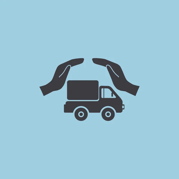 Truck met handen web pictogram — Stockvector