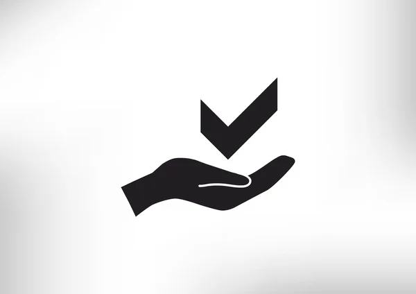 Marque o símbolo no ícone da web mão —  Vetores de Stock