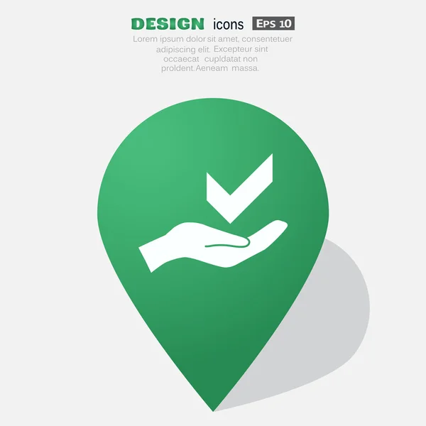 Marque el símbolo en el icono web de la mano — Archivo Imágenes Vectoriales