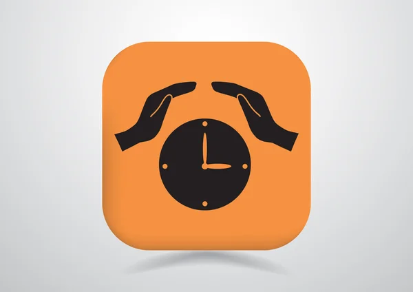 Clock with human hands icon — Stock Vector