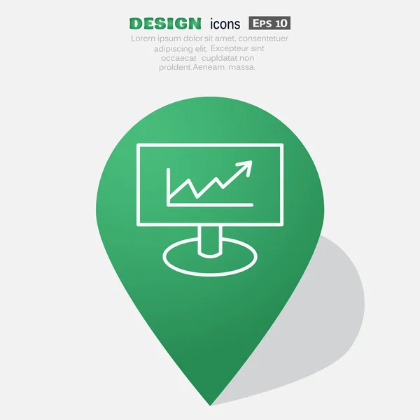 Monitor mit Graphen-Websymbol — Stockvektor