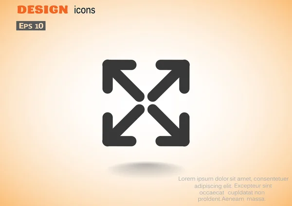 Quatre flèches en icône carrée — Image vectorielle