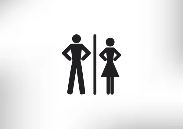 Icône WC avec signes de genre — Image vectorielle