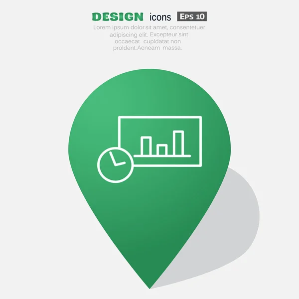 Graph mit Uhr Web-Symbol — Stockvektor