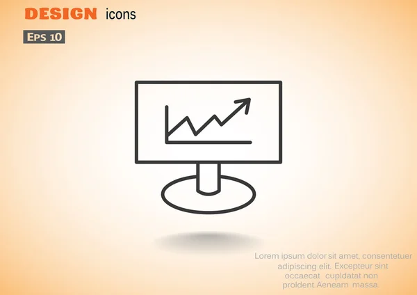 Monitor con icono web gráfico — Archivo Imágenes Vectoriales