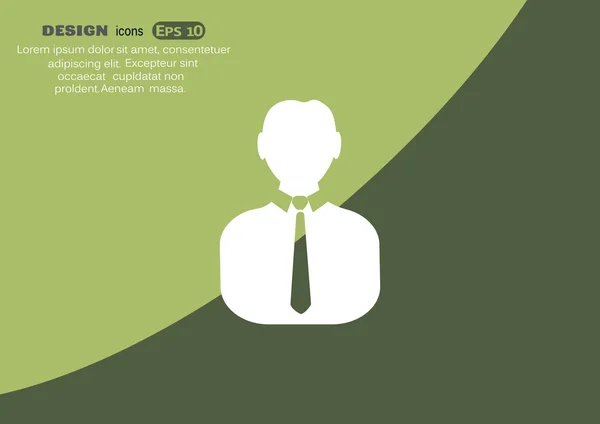 Businessman silhouette web icon — Stock Vector