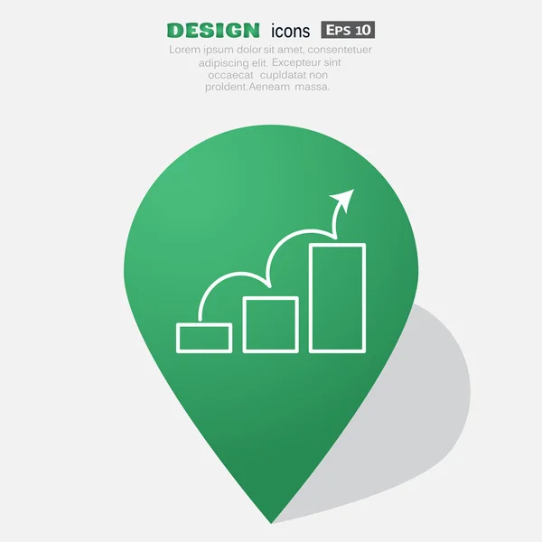 Graph mit gebogenem Pfeil Web-Symbol — Stockvektor