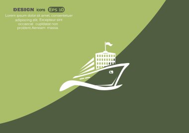 Dalga web simgesi üzerinde gemi