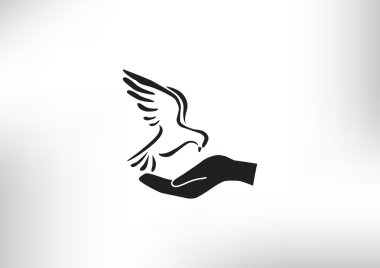 Güvercin el basit simgesi ile