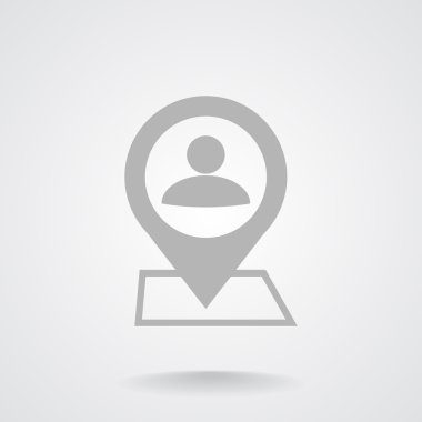 İnsan konum işaretçisi basit simgesine