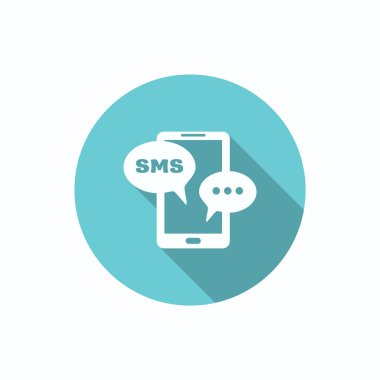 Sms kabarcıklar simgesi ile Smartphone