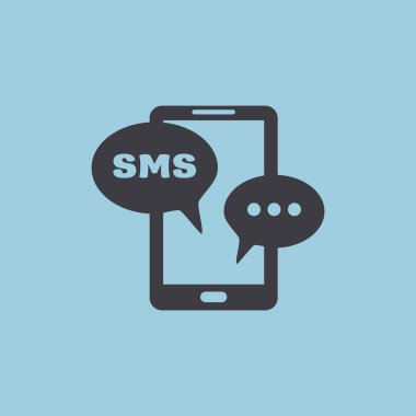 Sms kabarcıklar simgesi ile Smartphone