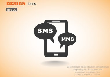 Sms kabarcıklar simgesi ile Smartphone