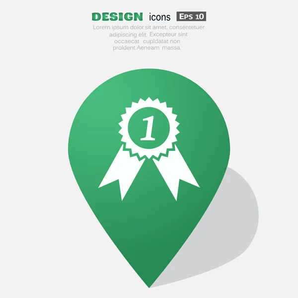 Médaille pour la première place, icône web — Image vectorielle
